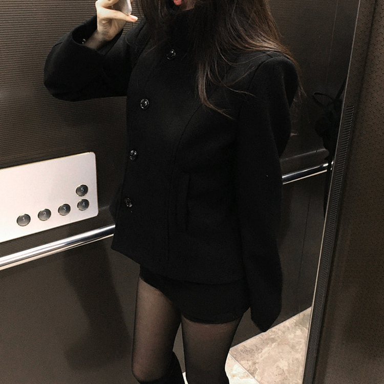 モノハーフショートコートジャケット BLACK