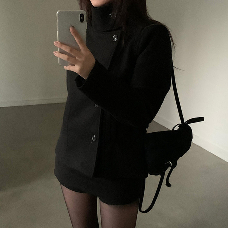 モノハーフショートコートジャケット BLACK