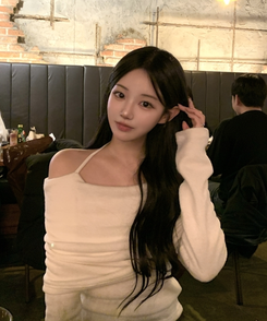 リボンドレープオフショルダーニット(5color) CREAM