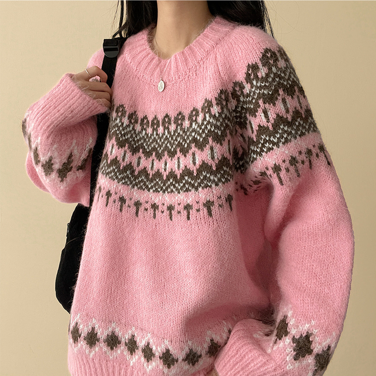 searoomlynn NPL NMハートノルディックニット　ピンク SeaRoomlynn - searoomlynn NPL NMハートノルディックニット ピンクの