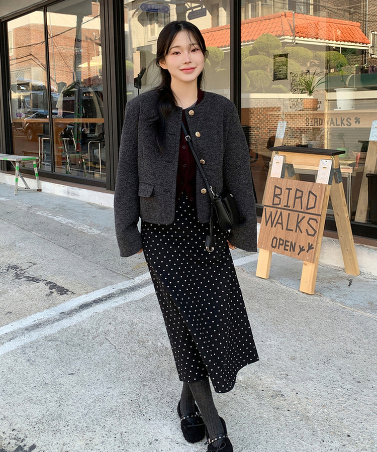 ドットロングスカート｜ミディ/ロングスカート｜韓国ファッション通販 SONA