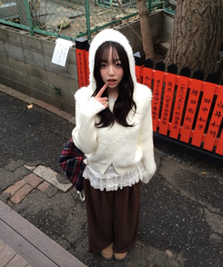 코듀로이 엉덩이 패치 기모 팬츠 브라운