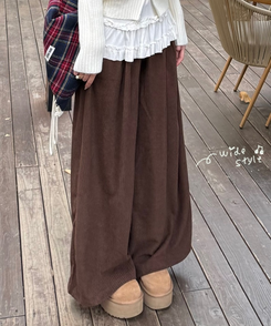 코듀로이 엉덩이 패치 기모 팬츠 브라운