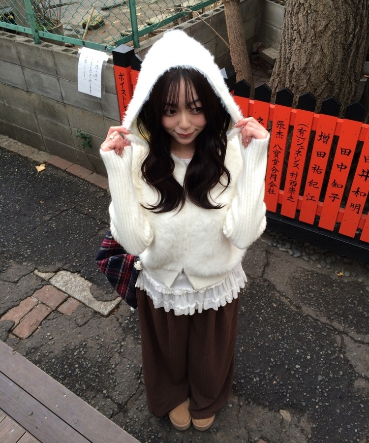 코듀로이 엉덩이 패치 기모 팬츠 브라운