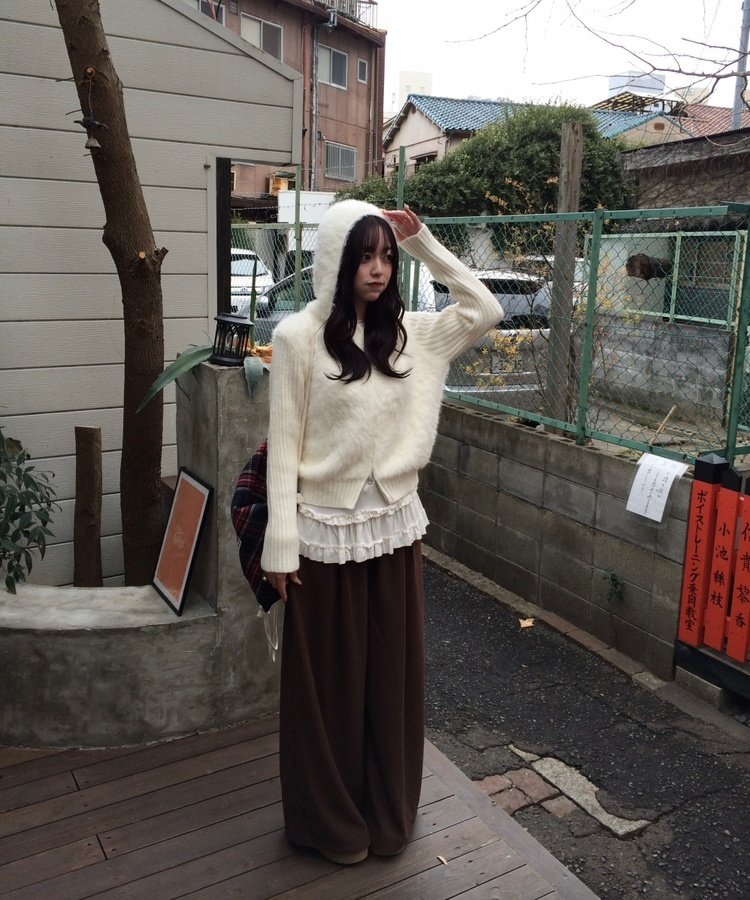 코듀로이 엉덩이 패치 기모 팬츠 브라운