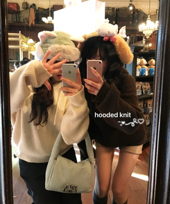 베이비 후드 워머 니트 아이보리