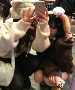 베이비 후드 워머 니트 밤색