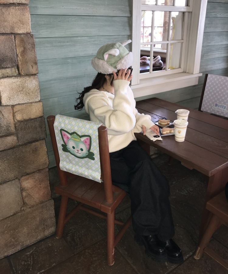 베이비 후드 워머 니트 아이보리