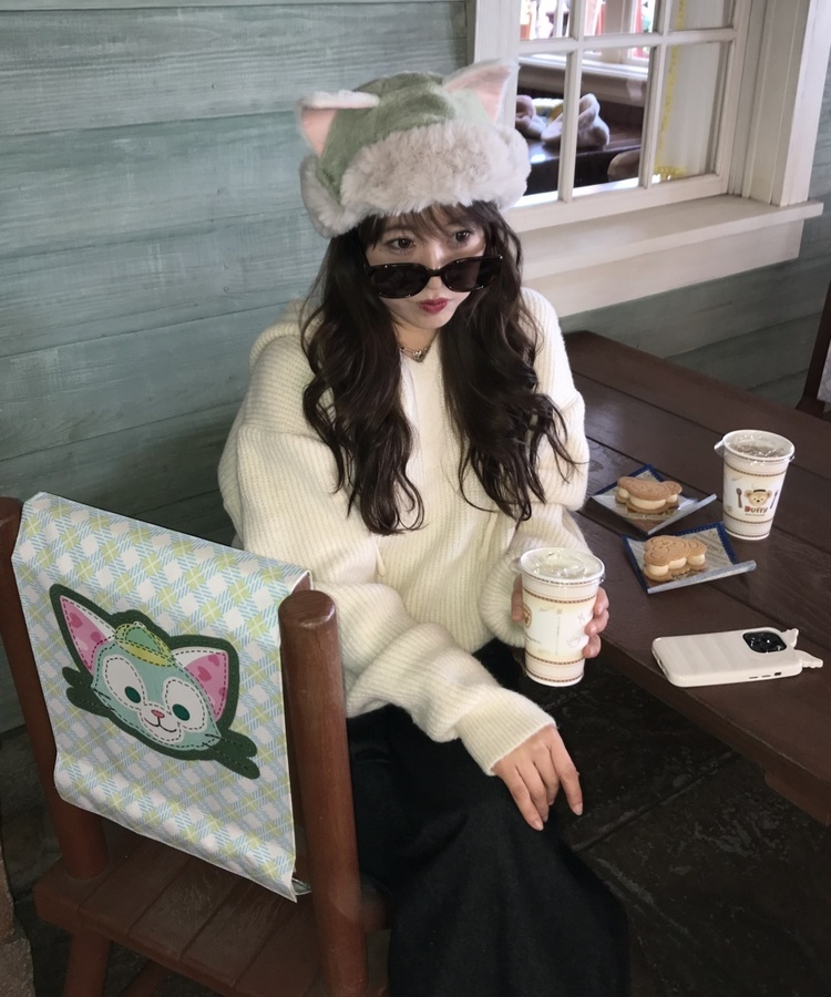 베이비 후드 워머 니트 아이보리