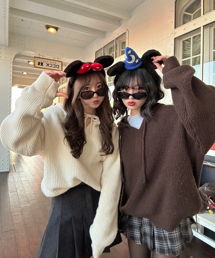 베이비 후드 워머 니트 아이보리