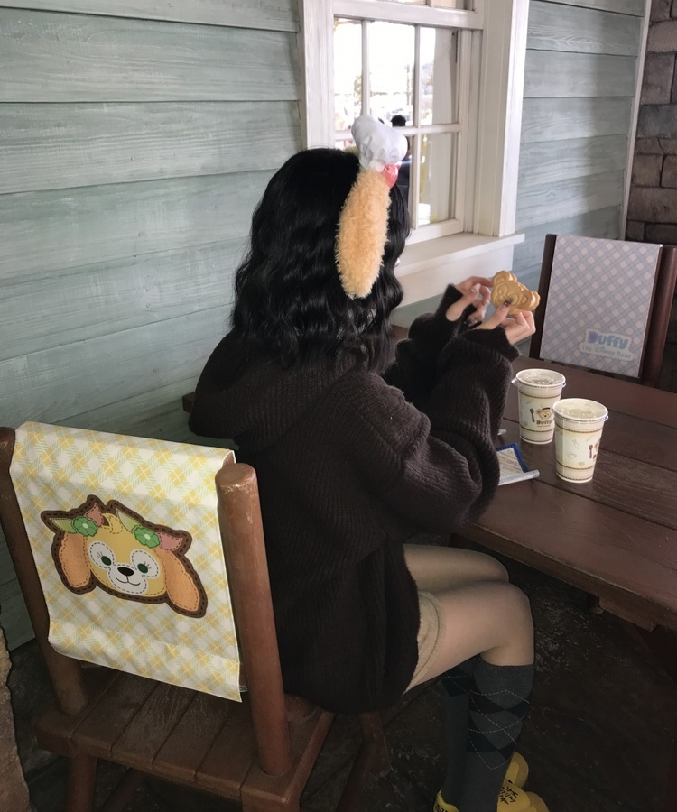 베이비 후드 워머 니트 밤색