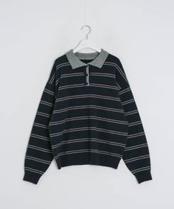 베이직 스트라이프 오버핏 니트