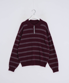 베이직 스트라이프 오버핏 니트