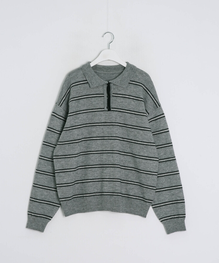 베이직 스트라이프 오버핏 니트