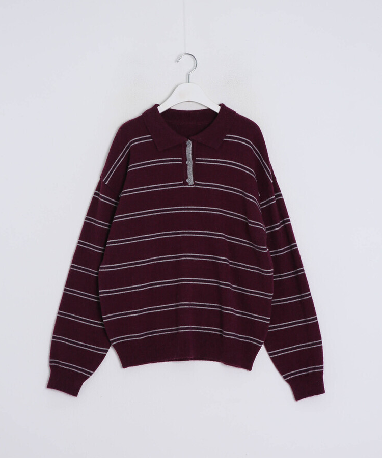 베이직 스트라이프 오버핏 니트