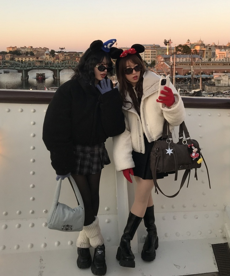 양면 뽀글이 크롭 패딩 그레이