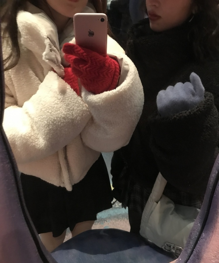 양면 뽀글이 크롭 패딩 블랙