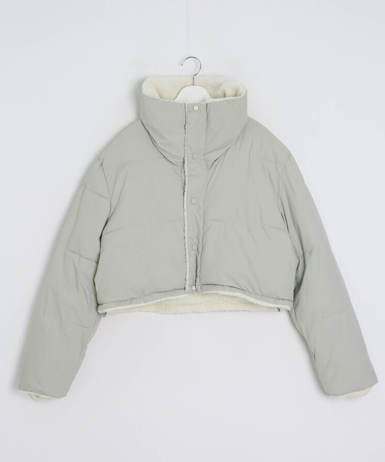 양면 뽀글이 크롭 패딩