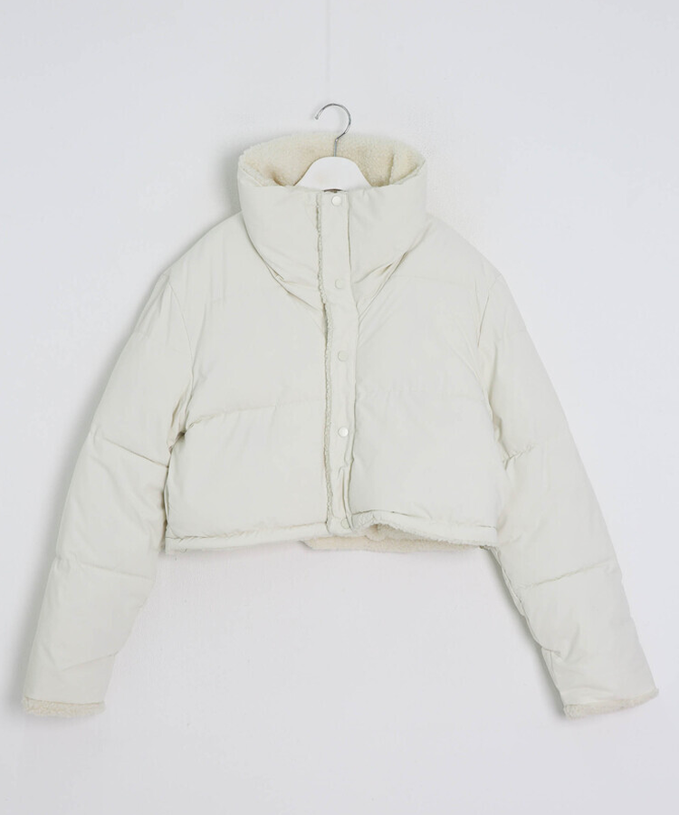 양면 뽀글이 크롭 패딩