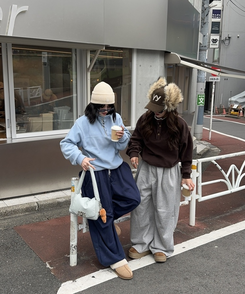 빈티지 하이넥 오버핏 후리스 브라운