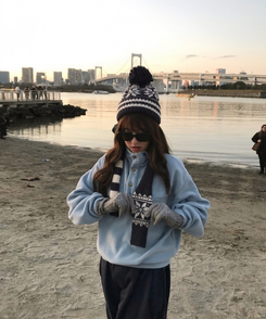 빈티지 하이넥 오버핏 후리스 소라