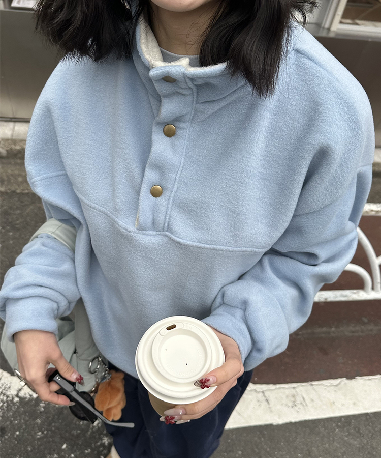 빈티지 하이넥 오버핏 후리스 소라