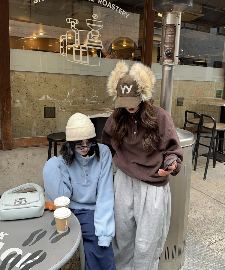 빈티지 하이넥 오버핏 후리스 소라