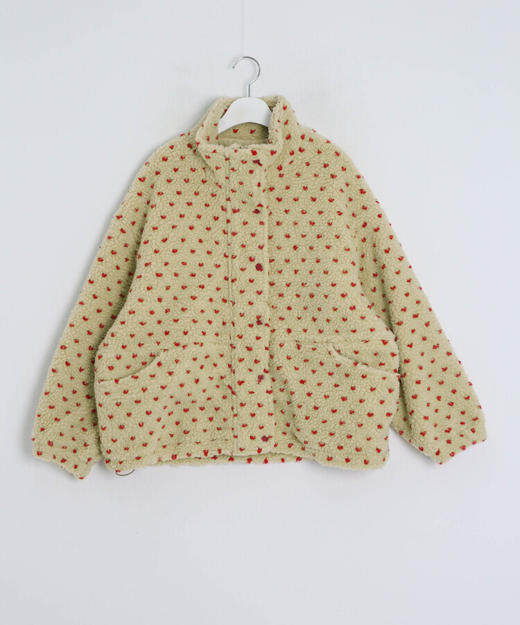 하트 뽀글이 누빔 점퍼