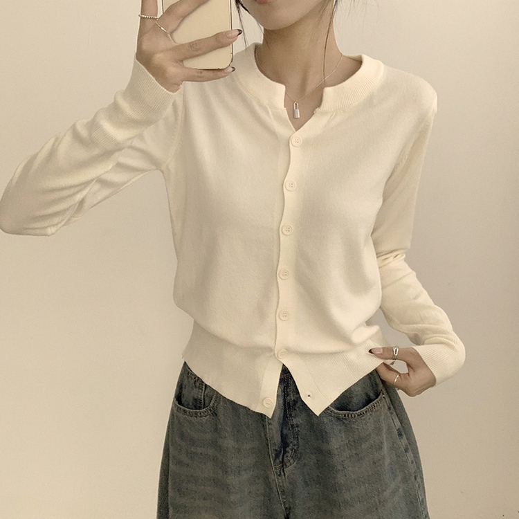 극강의 부드러움 래빗 라운드 겨울 긴팔 데일리 니트 가디건 아이보리