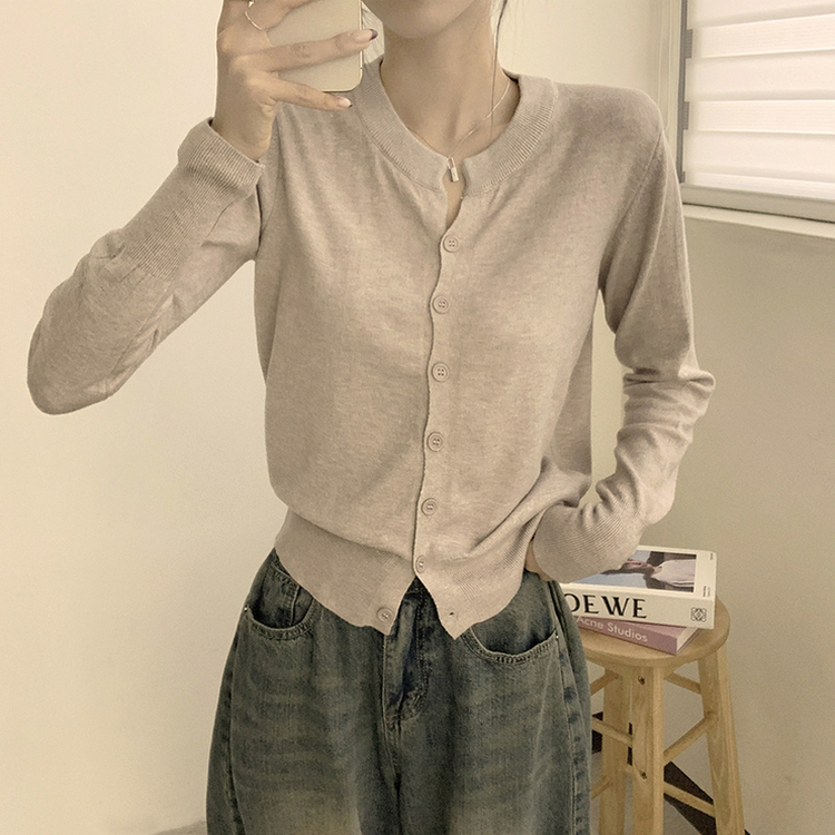 극강의 부드러움 래빗 라운드 겨울 긴팔 데일리 니트 가디건 베이지