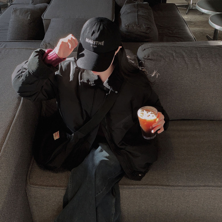 겨울 리포트 웰론 카라 오버핏 아방 패딩 점퍼 블랙