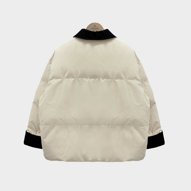 겨울 리포트 웰론 카라 오버핏 아방 패딩 점퍼