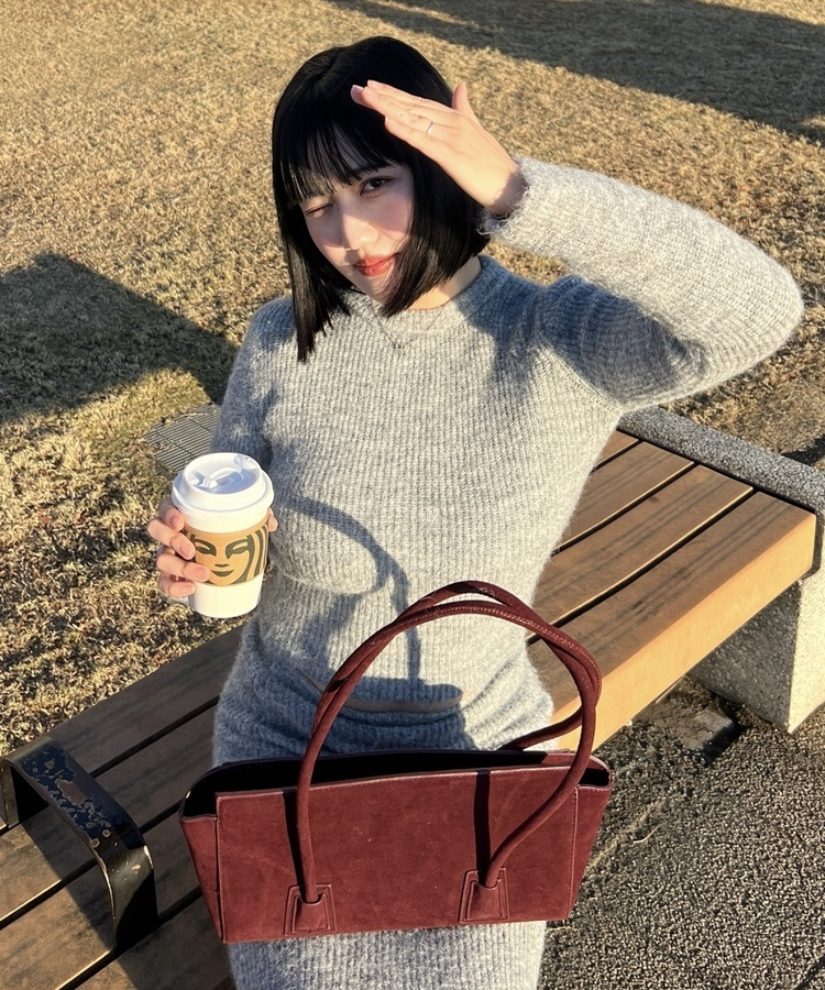 데일리 스웨이드 숄더 크로스백 버건디