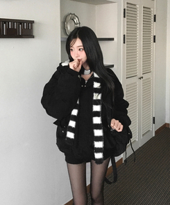 세루 포켓 복조리 스웨이드 가죽 미니 백팩 블랙