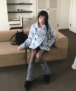 세루 포켓 복조리 스웨이드 가죽 미니 백팩 블랙