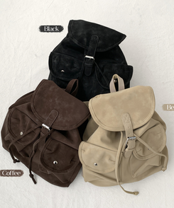 세루 포켓 복조리 스웨이드 가죽 미니 백팩