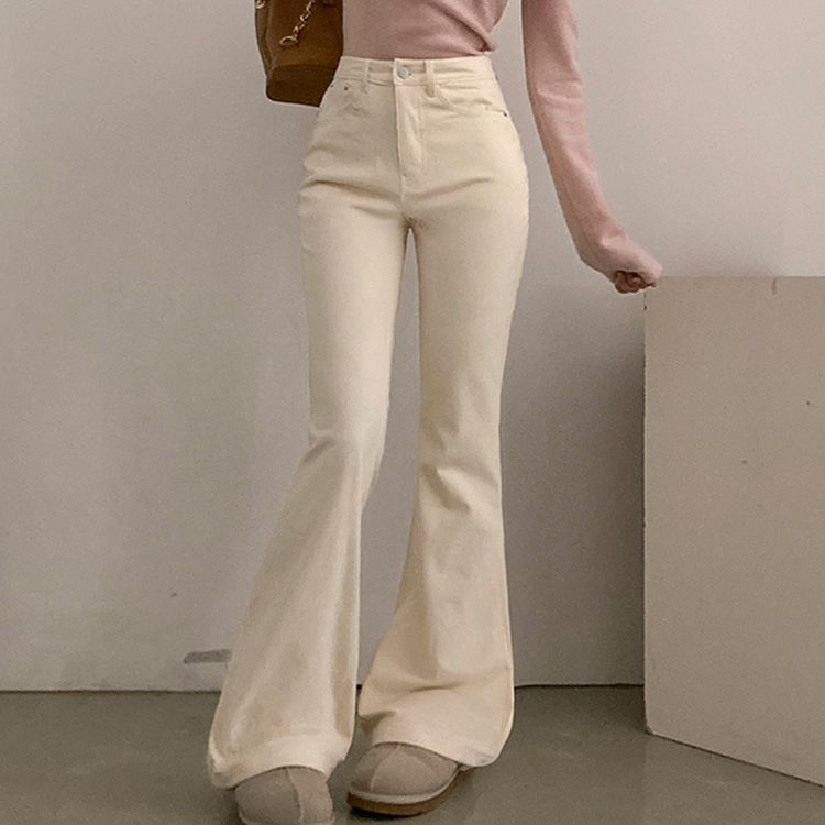모카 코듀로이 골덴 부츠컷 스판 기모 팬츠 아이보리