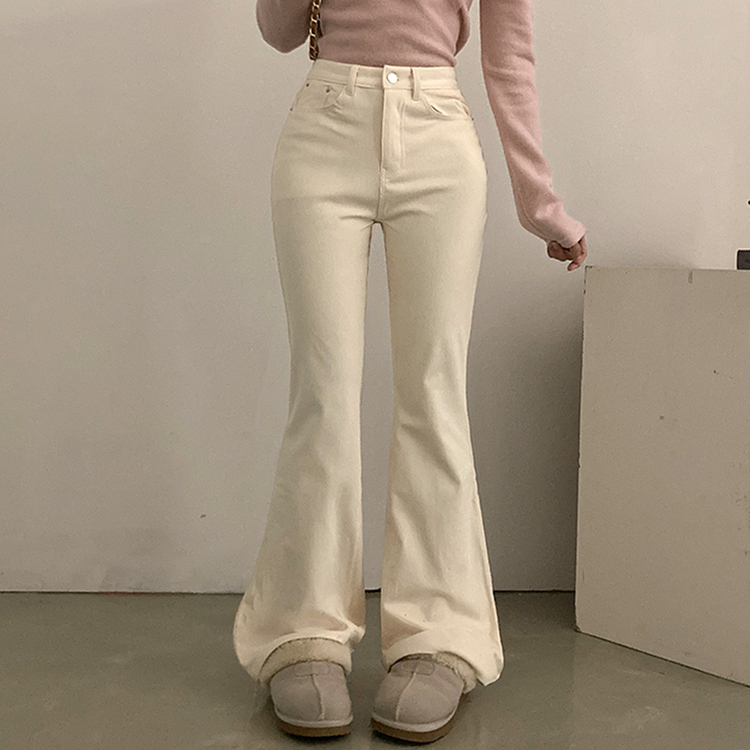 모카 코듀로이 골덴 부츠컷 스판 기모 팬츠 아이보리