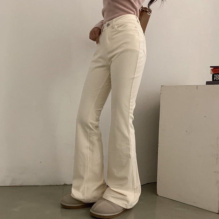 모카 코듀로이 골덴 부츠컷 스판 기모 팬츠 아이보리