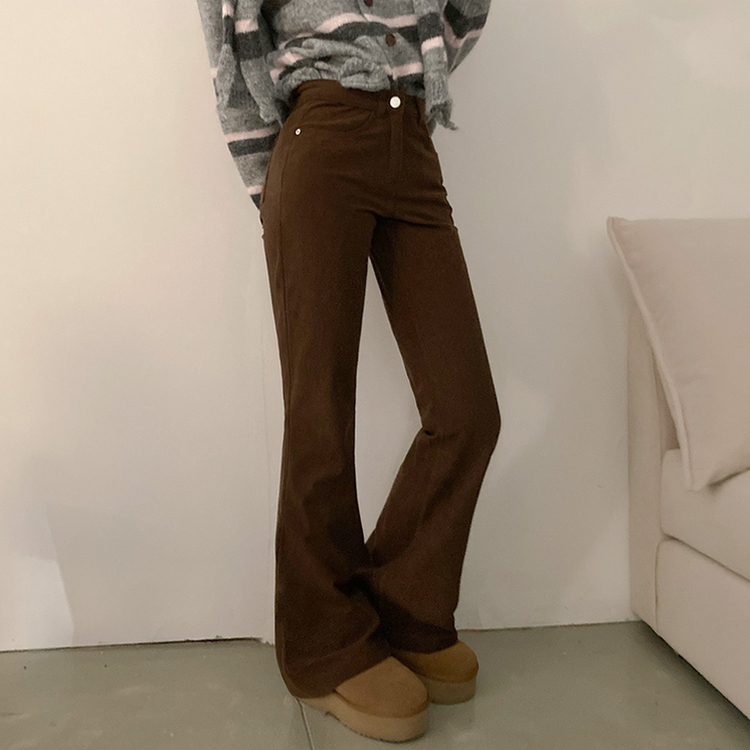 모카 코듀로이 골덴 부츠컷 스판 기모 팬츠 브라운