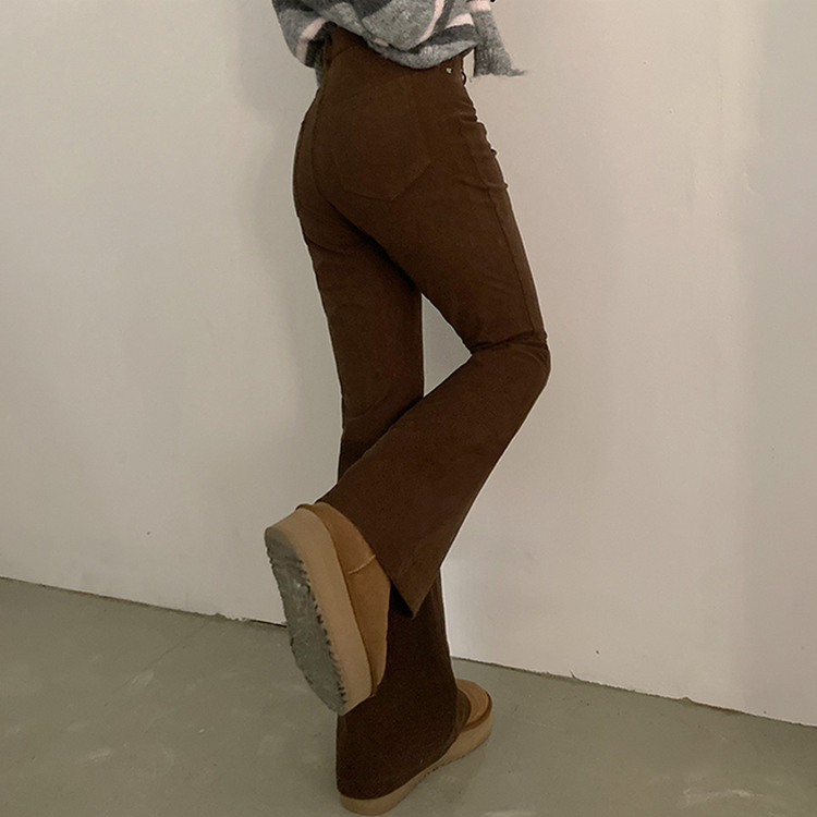 모카 코듀로이 골덴 부츠컷 스판 기모 팬츠 브라운