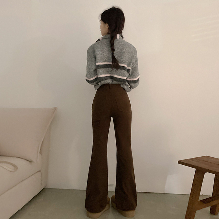 모카 코듀로이 골덴 부츠컷 스판 기모 팬츠 브라운