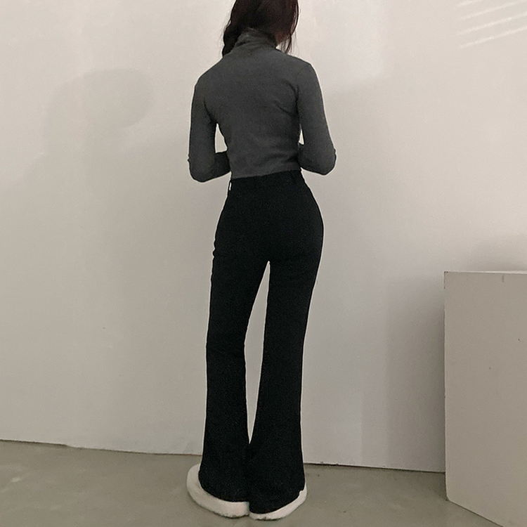 모카 코듀로이 골덴 부츠컷 스판 기모 팬츠 블랙