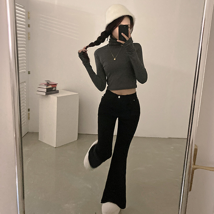 모카 코듀로이 골덴 부츠컷 스판 기모 팬츠 블랙