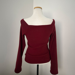 수아 포근 오프숄더 기모 티셔츠