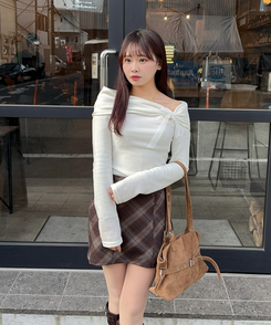 スエードベルトデザインショルダーバッグ GOLD BROWN