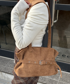 スエードベルトデザインショルダーバッグ GOLD BROWN