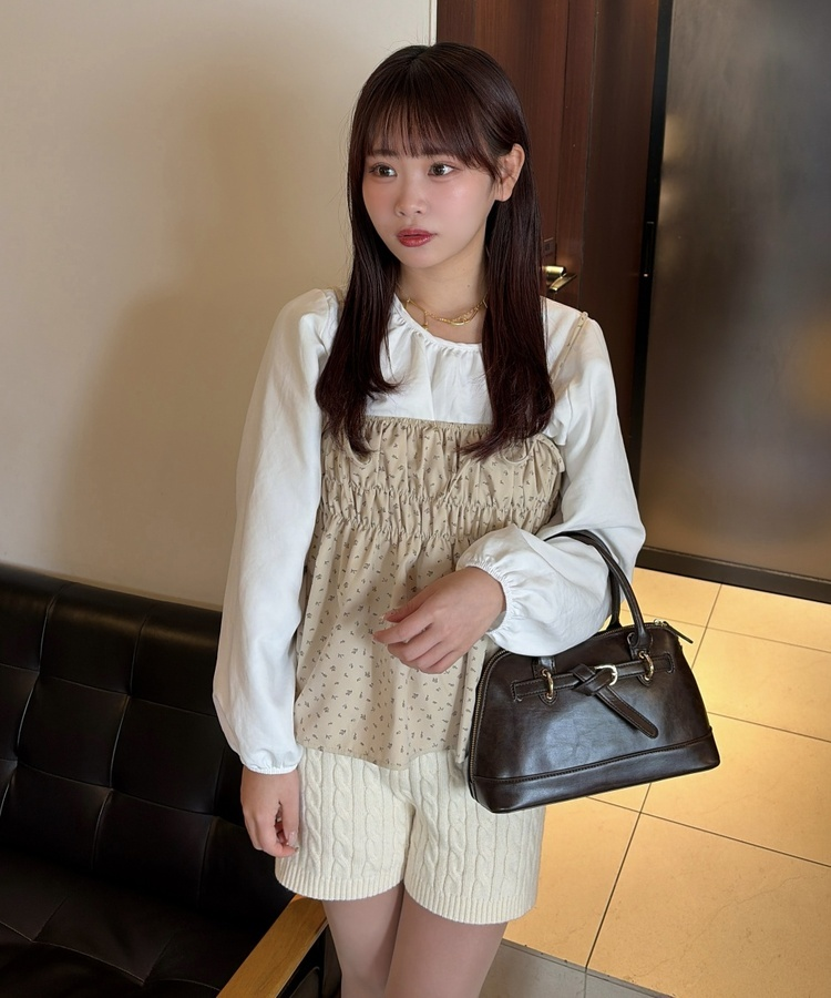 케이블 니트 쇼트팬츠 라이트 옐로우