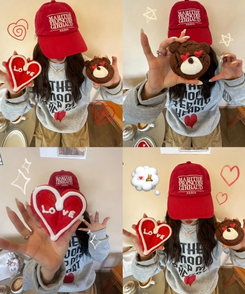 ハートプリントロゴトレーナー GRAY