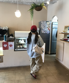 ハートプリントロゴトレーナー GRAY